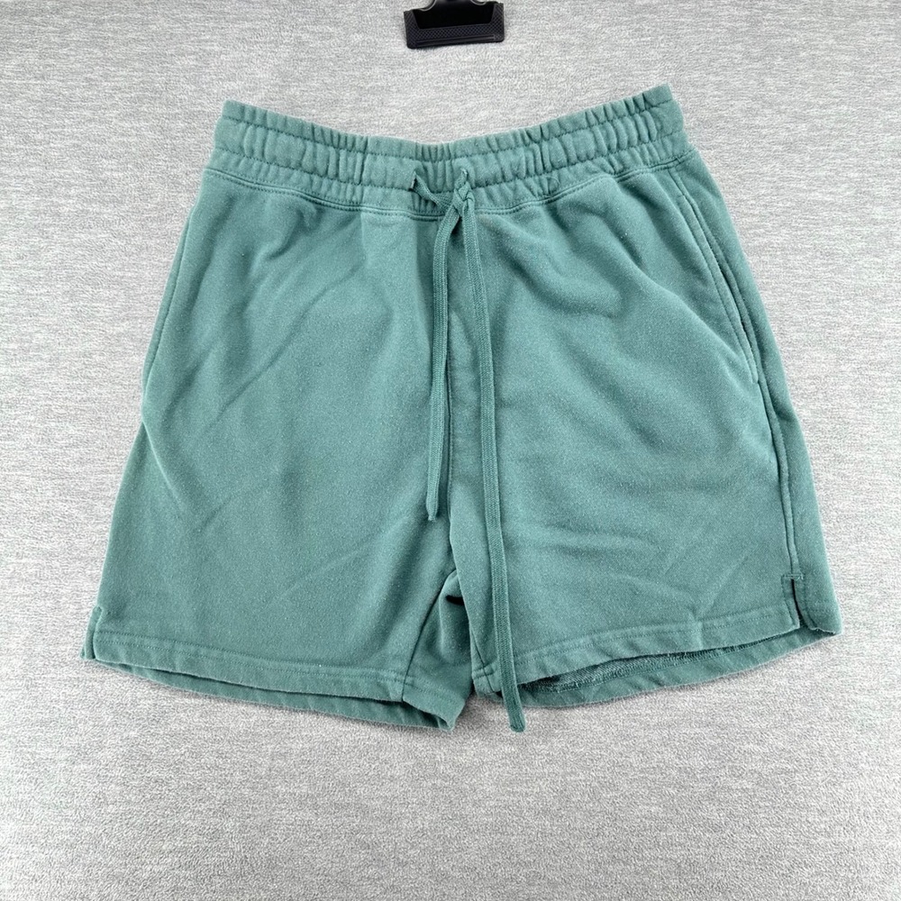 Forever 21 Shorts Men Large Green Sweat Shorts Fleece Drawstring Lounge Casual
